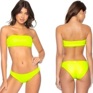 PilyQ Pineapple Reef Bandeau Bikini Set Yellow